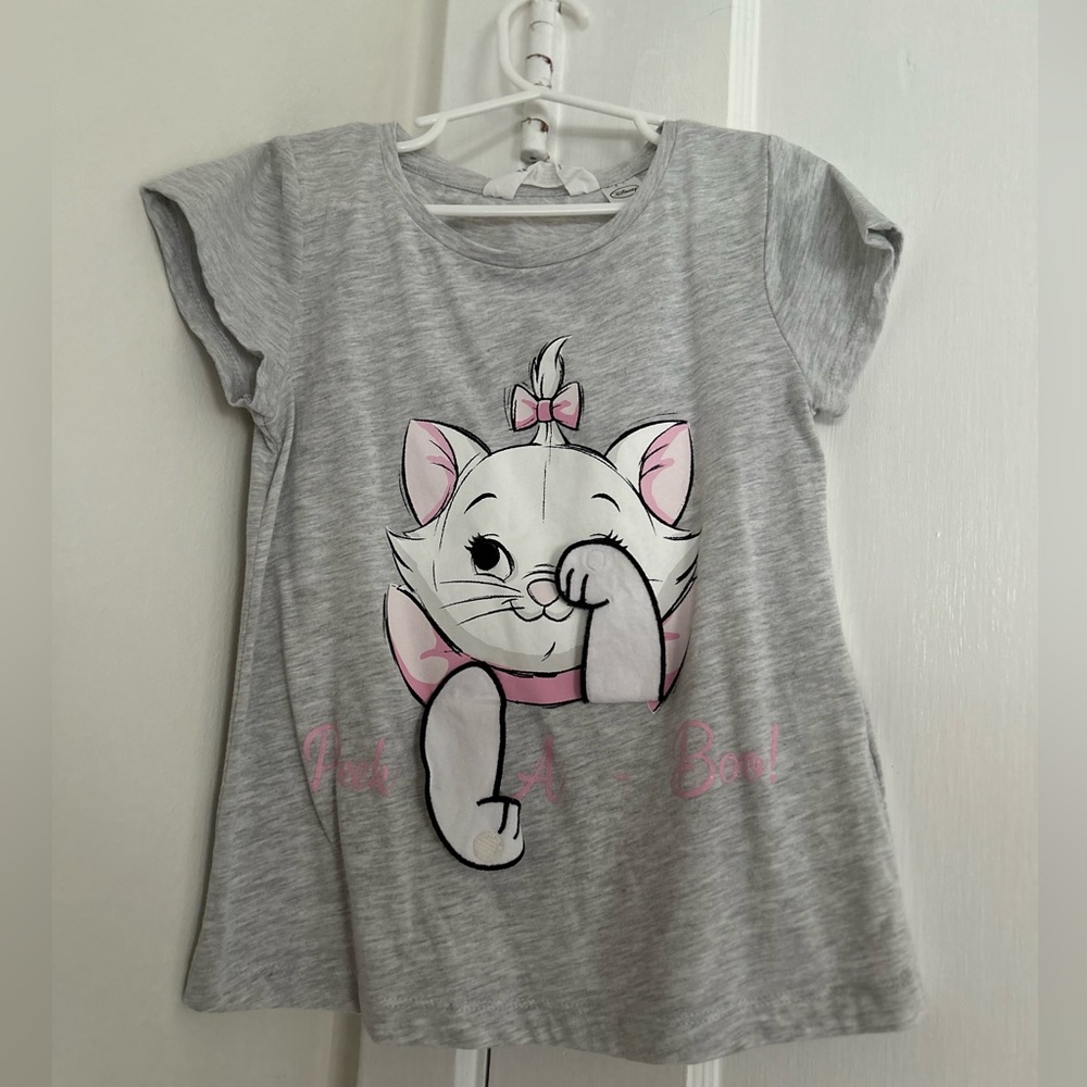 H&M Disney Marie Aristocats Peek a Boo T-Shirt Size 6-8